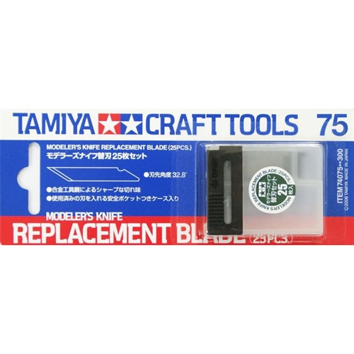 TAMIYA 74075 DESIGN KNIFE BLADES 25 PCS.