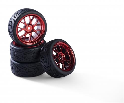 1:10 wheel set(4) Y-Design3 red 26mm+3mm